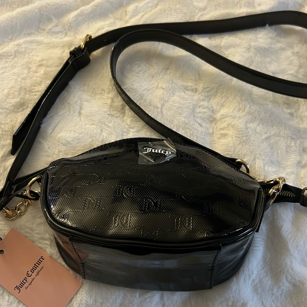 Juicy Couture Glossy Black Crossbody Bag